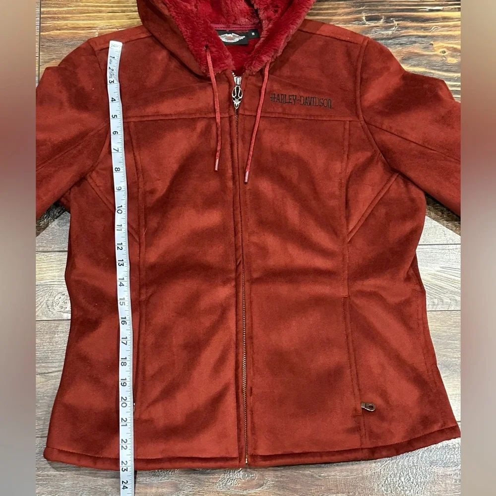Women’s Harley Davidson Faux Fur Jacket. Size Medium. Excellent Preowned Con… - Picture 7 of 10